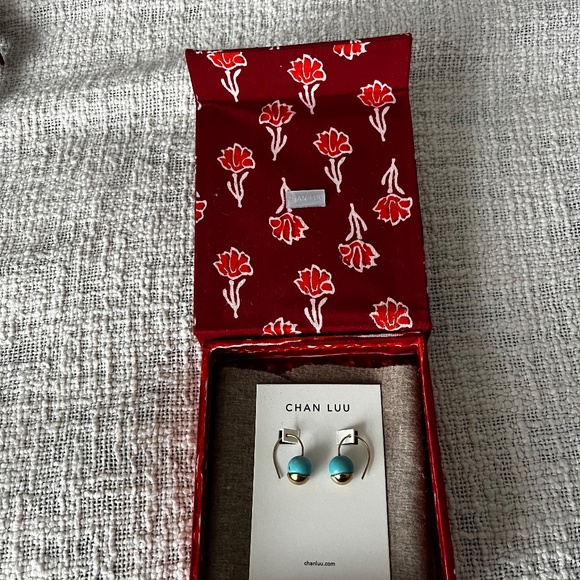 Gold dipped turquoise earings - Picture 6 of 6